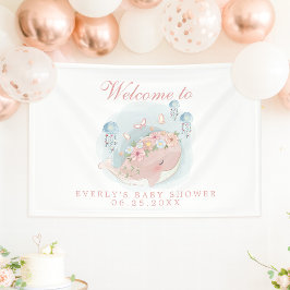 ホエー航海のルクラゲ少女ベビーシャワーウェルカム 横断幕