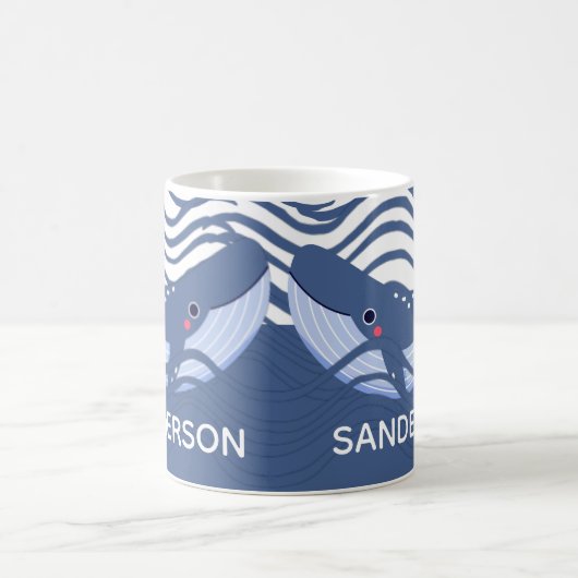 ホエー航海のルグレーブルーキッチン敷物またはバスマット コーヒーマグカップ (中央)