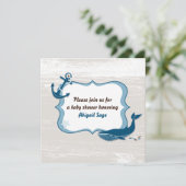 ホエー航海のル海ベビーシャワー招待状 – 少年 招待状 (スタンド正面)