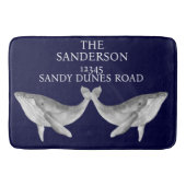 ホエー航海のル海軍グレーブルーとホワイト バスマット (正面)