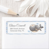 ホエー航海のル赤ちゃんシャワー差出人住所ラベル ラベル (インサイチュ)