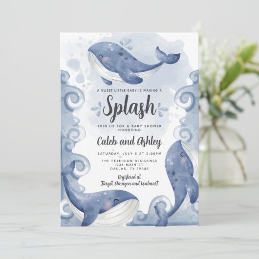 ホエー航海のル赤ちゃんシャワー招待状招待状 招待状 (スタンド正面)