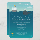 ホエー航海のル赤ちゃんシャワー招待状 招待状 (正面/裏面)