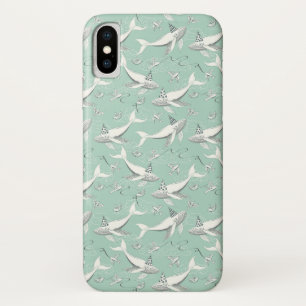 ホエー飛んでいるル誕生日パーティーパターン iPhone X ケース