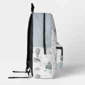 ホエー飛んでいるル&ウミガメ熱気球スカイブルー プリントバックパック (左)