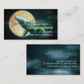 ホエー飛んでいるル・トゥ・ザ・ムーン・ビジネス・カード・テンプレート 名刺 (正面/裏面)