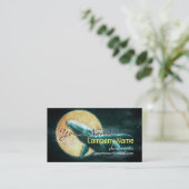 ホエー飛んでいるル・トゥ・ザ・ムーン・ビジネス・カード・テンプレート 名刺 (スタンド正面)