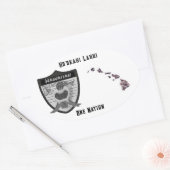 ホオカヒラヒステッカー 楕円形シール (封筒)