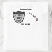 ホオカヒラヒステッカー 楕円形シール (バッグ)