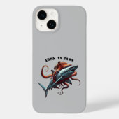 ホオジロザメに巻きつくタコ URM Case-Mate iPhoneケース (裏面)