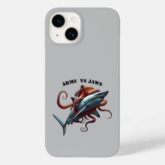 ホオジロザメに巻きつくタコ URM Case-Mate iPhoneケース (裏面)