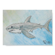 ホオジロザメの水彩画