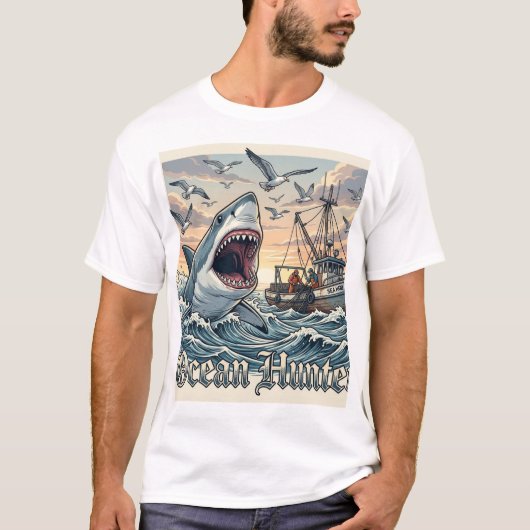 ホオジロザメ Tシャツ (正面)