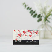 ホオノキの花は赤い黒フローラ 名刺 (スタンド正面)