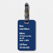 ホオプイ滝、ブルーウォーター、カウアイ、ハワイ ラゲッジタグ (裏面縦)