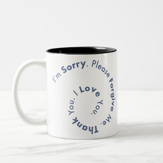 ホオポノオプノマントラ祈りの言葉ヒーリングセンテンス ツートーンマグカップ (左)