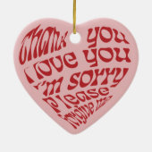 ホオポノハート型文字赤 セラミックオーナメント (裏面)