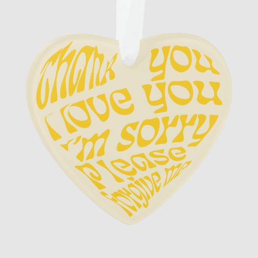 ホオポノハート形文字黄 オーナメント (裏面)