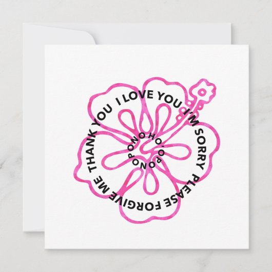 ホオポノポノの祈り I LOVE YOU I'M SORRY FORGIVE カード (正面)