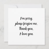 ホオポノポノの祈り I LOVE YOU I'M SORRY FORGIVE  カード (裏面)