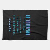 ホオポノポノヒーリングマントラ – ライトブルースピリチュアル キッチンタオル (横)