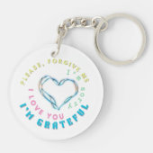 ホオポノポノヒーリングマントラ – ライトブルースピリチュアル キーホルダー (裏面)