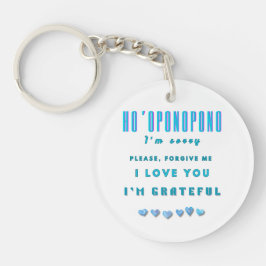 ホオポノポノヒーリングマントラ – ライトブルースピリチュアル キーホルダー