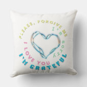 ホオポノポノヒーリングマントラ – ライトブルースピリチュアル クッション (裏面)