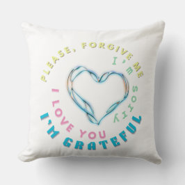 ホオポノポノヒーリングマントラ – ライトブルースピリチュアル クッション