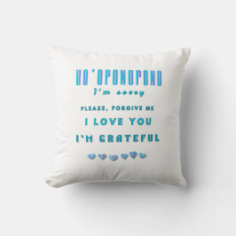 ホオポノポノヒーリングマントラ – ライトブルースピリチュアル クッション