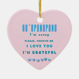 ホオポノポノヒーリングマントラ – ライトブルースピリチュアル セラミックオーナメント