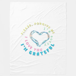 ホオポノポノヒーリングマントラ – ライトブルースピリチュアル フリースブランケット