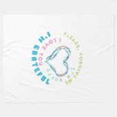 ホオポノポノヒーリングマントラ – ライトブルースピリチュアル フリースブランケット (正面(横))