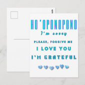 ホオポノポノヒーリングマントラ – ライトブルースピリチュアル ポストカード (正面/裏面)