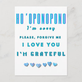 ホオポノポノヒーリングマントラ – ライトブルースピリチュアル ポストカード