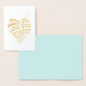 ホオポノポノ ハート型テキスト 箔カード (ディスプレー)