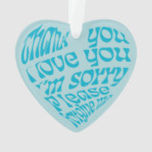 ホオポノポンハート型文字ターコイズ オーナメント (裏面)