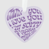 ホオポノポンハート型文字紫 オーナメント (裏面)