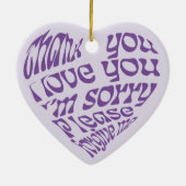 ホオポノポンハート型文字紫 セラミックオーナメント (裏面)