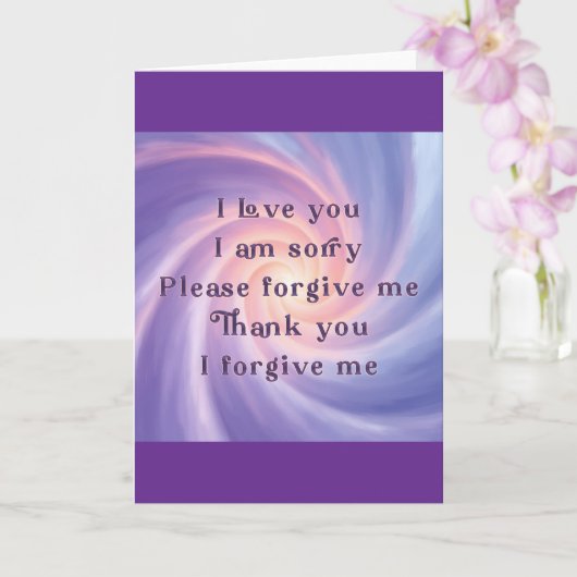 ホオポノポーパープルピーチ淡い色のンブルー カード (蘭)