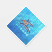 ホオマウハワイアンドルフィンコラ初期のージュ スタンダードランチョンナプキン (角)