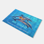 ホオマウハワイアンドルフィンコラ初期のージュ ドアマット (アングル)