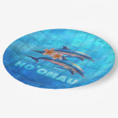 ホオマウハワイアンドルフィンコラ初期のージュ ペーパープレート (アングル)