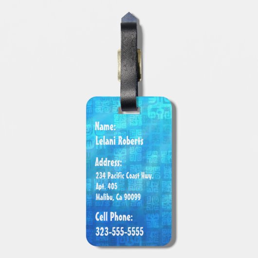 ホオマウハワイアンドルフィンコラ初期のージュ ラゲッジタグ (裏面縦)