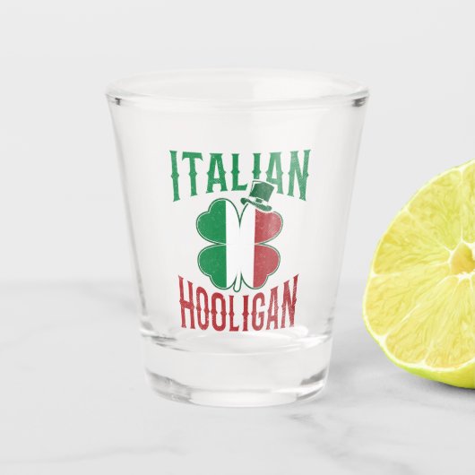 ホオリイタリアンガンイタリア国旗シャムロックSt patricks ショットグラス (正面)