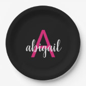 ホカスタマイズットピンクブラックモノスタイリッシュグラム名 ペーパープレート (正面)