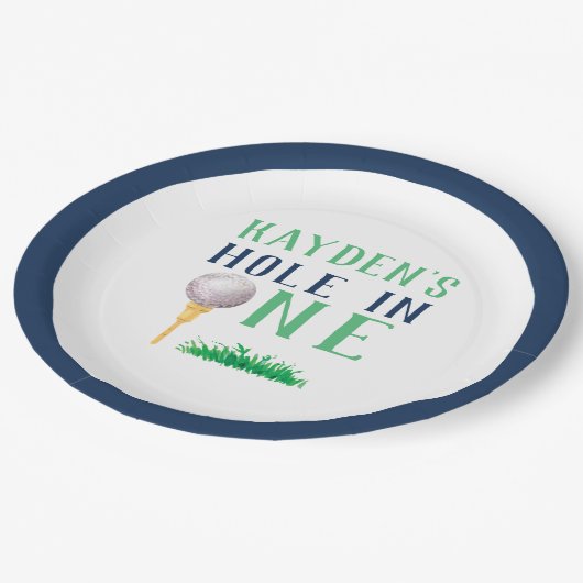 ホカスタムールインワンゴルフ誕生日紙プレート ペーパープレート (アングル)