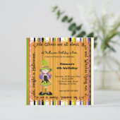 ホカスポカスウィッチ誕生日（オレンジ） 招待状 (スタンド正面)