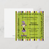 ホカスポカスウィッチ誕生日（緑） 招待状 (正面/裏面)