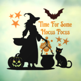 ホカスポカスハロウィーンの魔女のための時間 ウィンドウサイン